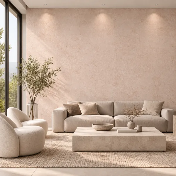 Pale Peach Fine Grain Mottled Plaster Texture back