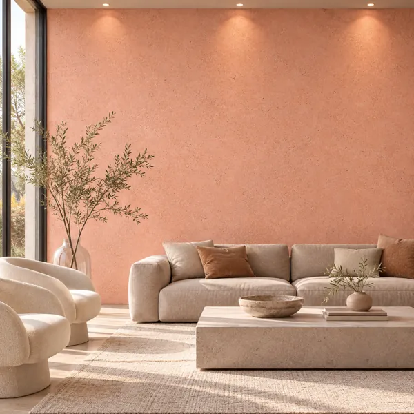 Soft Peach Pink Fine Grain Plaster Texture back
