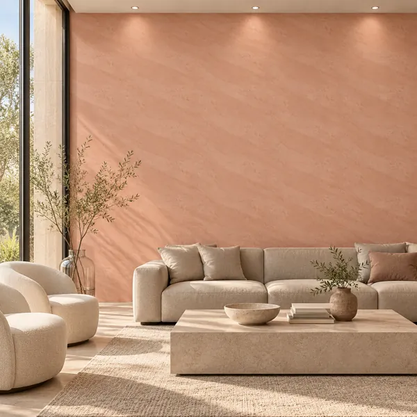 Warm Terracotta Soft Brushed Plaster Texture back
