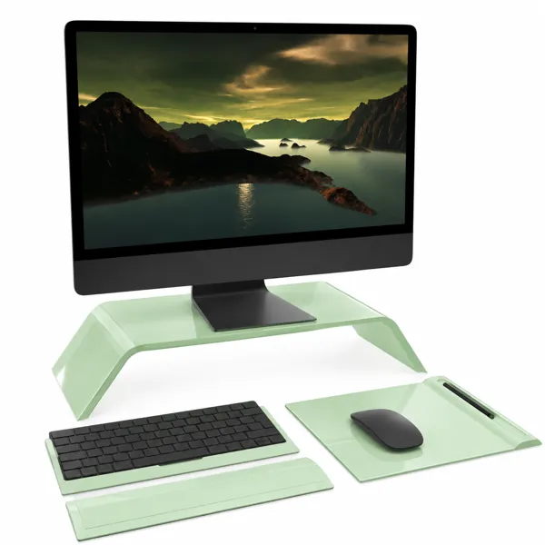Modern Glass Desktop Computer Set 3D Model