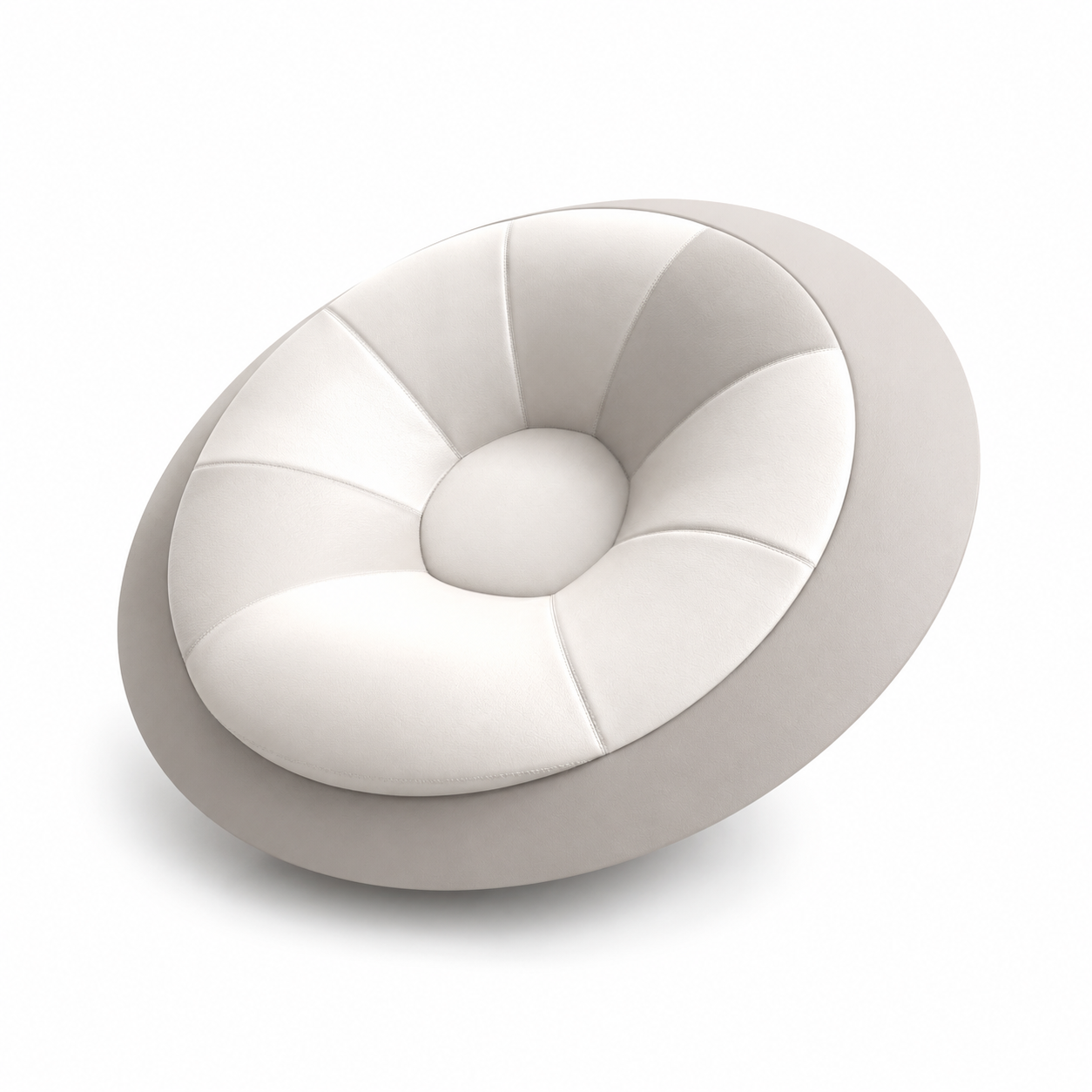 Ivory Radial Cushion Pod Lounge Chair 3D Model 3