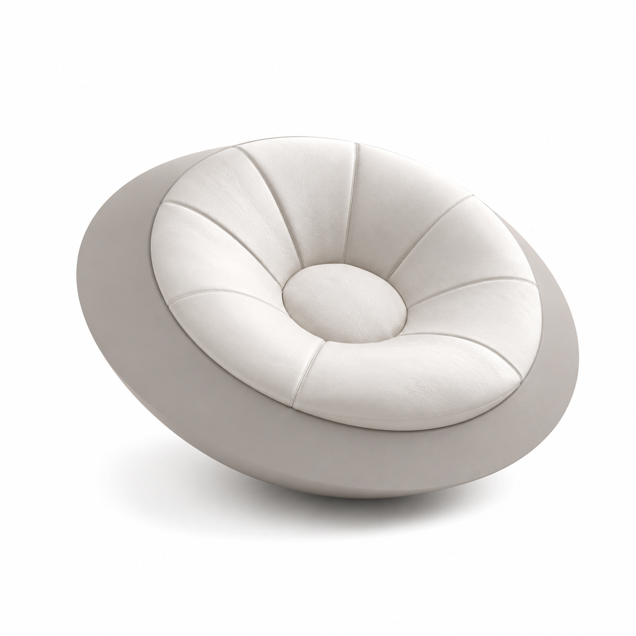 Ivory Radial Cushion Pod Lounge Chair 3D Model 1