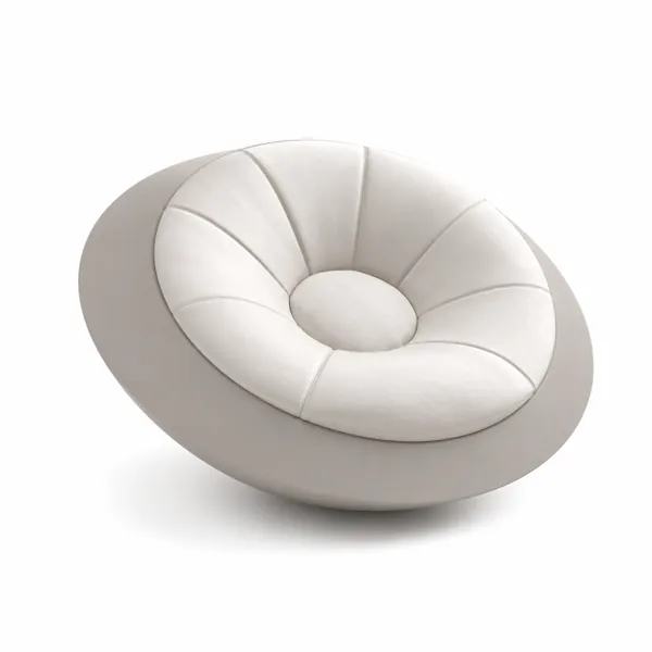 Ivory Radial Cushion Pod Lounge Chair 3D Model