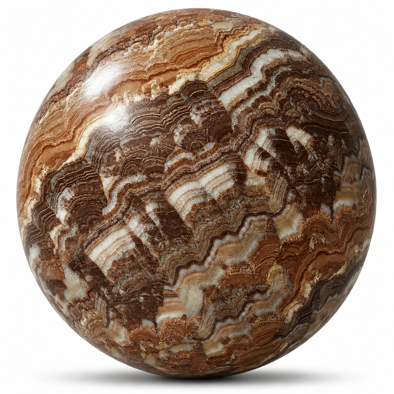 Ivory Veins Brown Banded Marble Texture