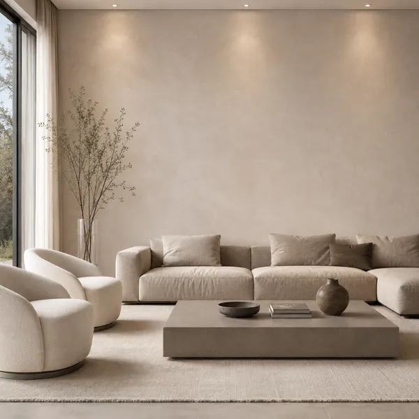Warm Greige Soft Trowel Plaster Texture back