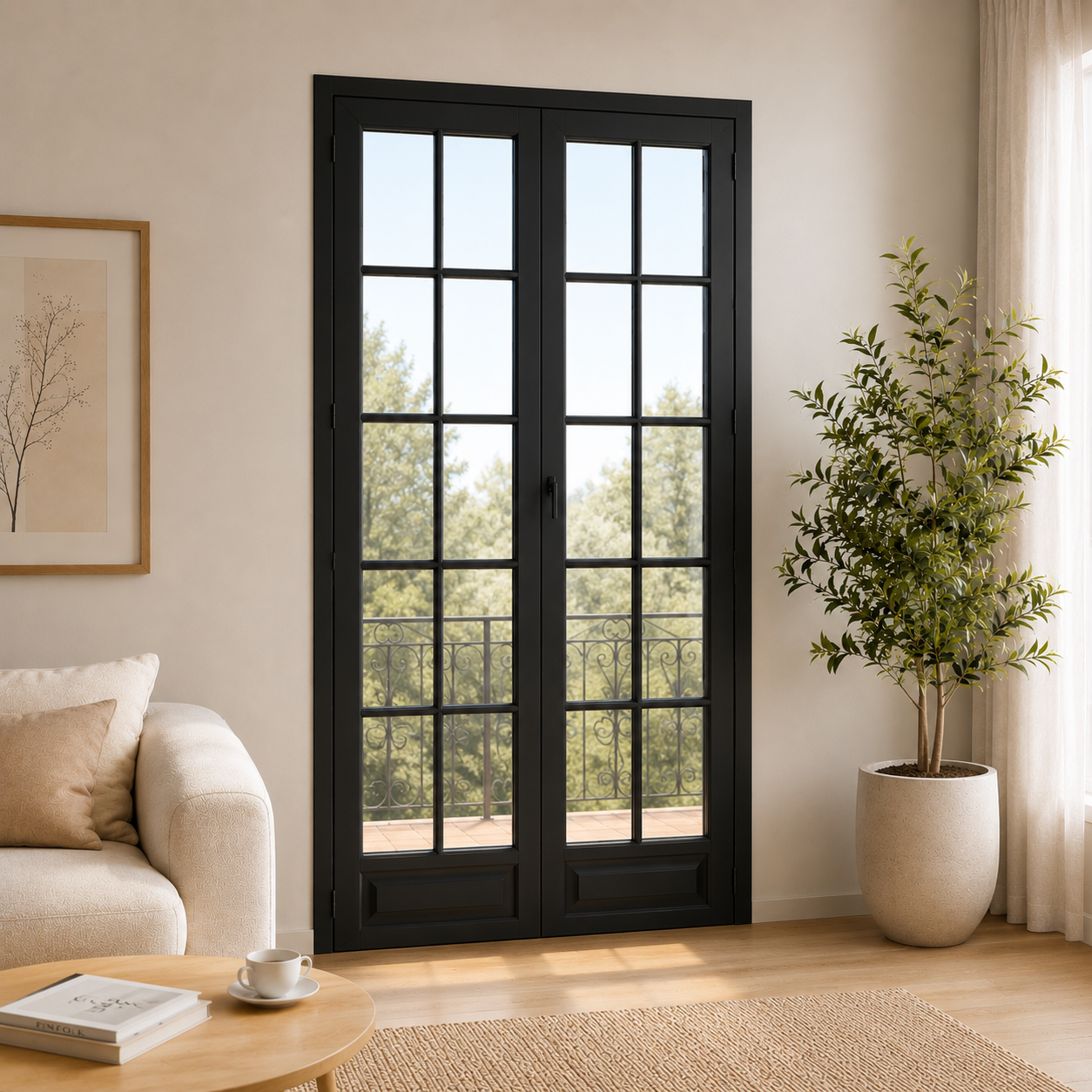 Black Grid-Pane Window Set – Multi-Panel Variants 3D Model 3