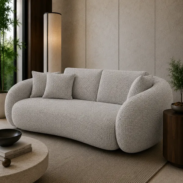 Light Gray Woven Fabric Texture – Tight Basket Weave back