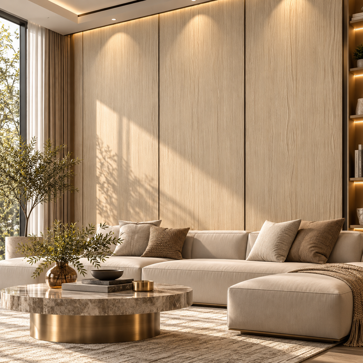Pale Sand Beige Wood Fine Wavy Vertical Grain Texture 2
