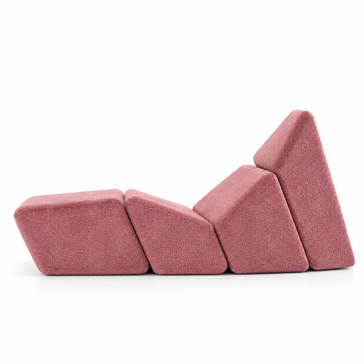 Dusty Pink Geometric Fabric Lounge Modules 3D Model 3