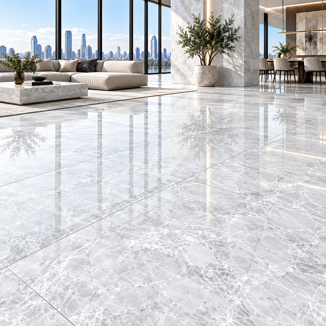 Ivory White Crystalline Veined Ceramic Texture 2