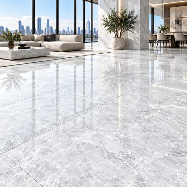 Ivory White Crystalline Veined Ceramic Texture back