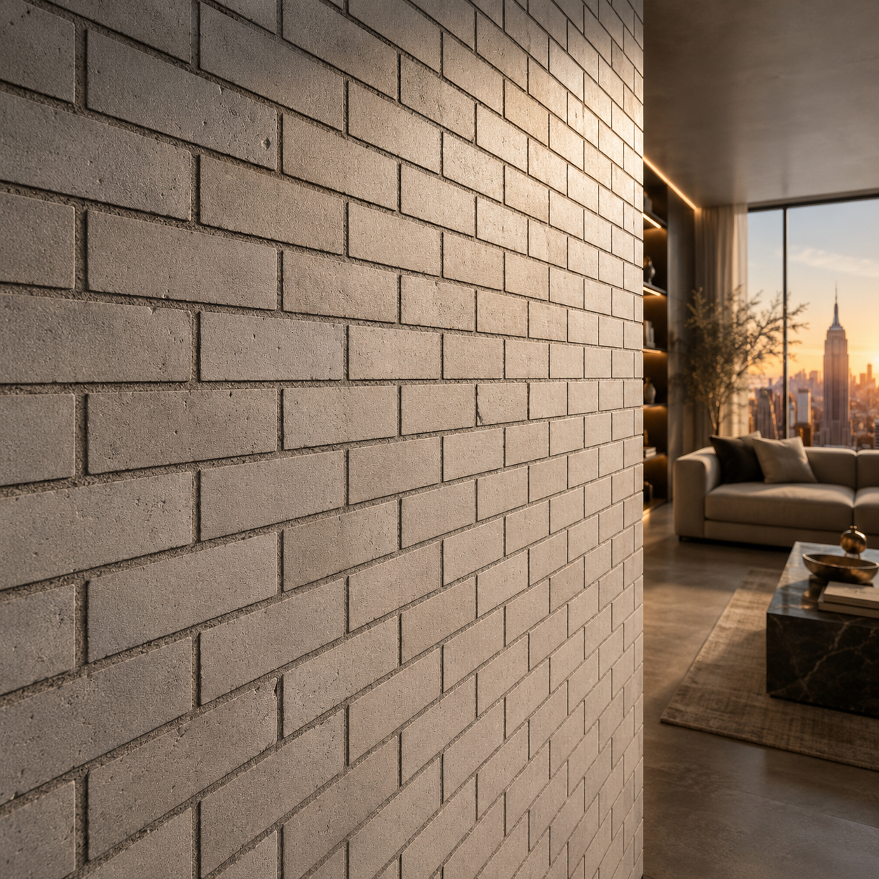 Pale Greige Stone Brick Texture – Dark Recessed Joints Texture 2