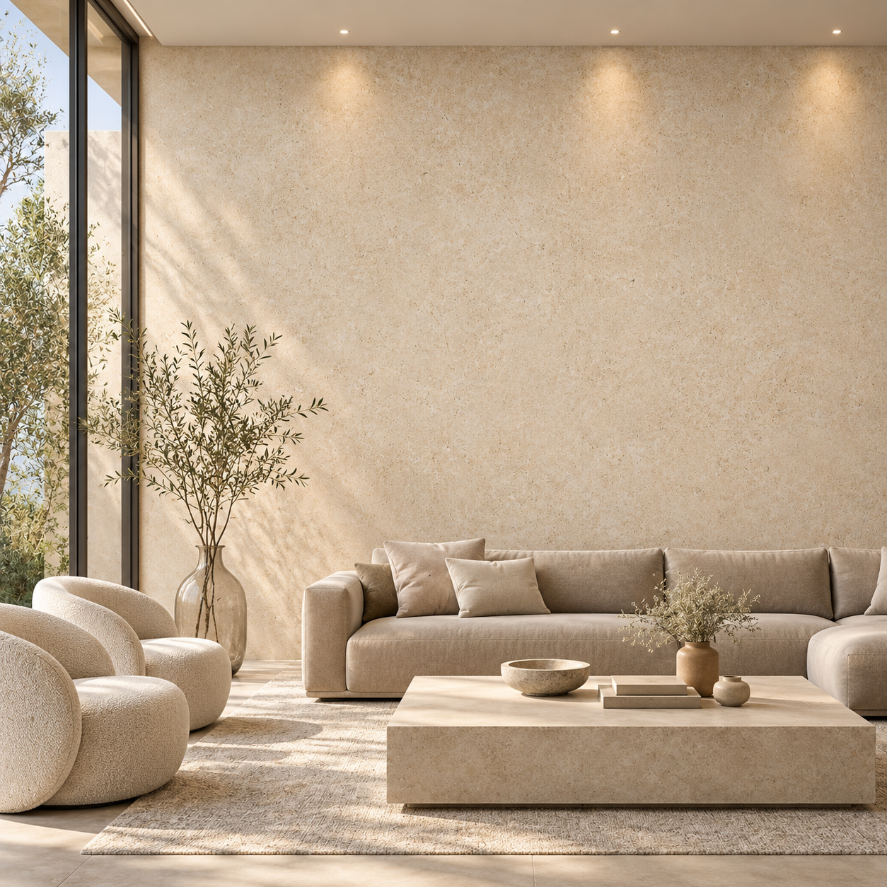 Warm Sand Beige Fine Grain Plaster Texture 2