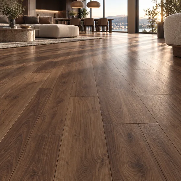 Warm Walnut Brown Knotted Parquet Texture back