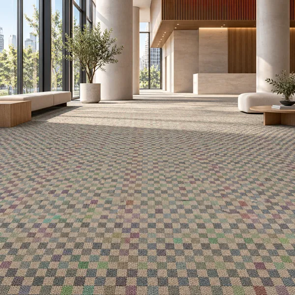 Muted Sage Pixel Grid Woven Carpet Texture back