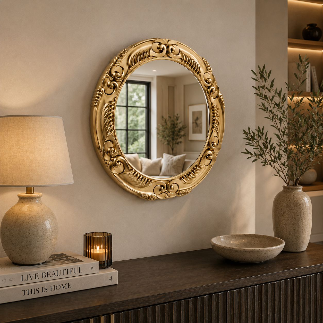 Classic Gold Mirror 3D Model 3