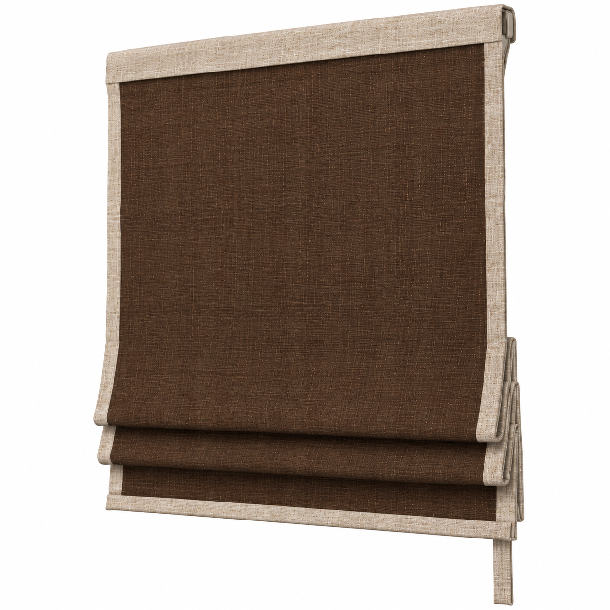 Brown Fabric Roman Shade Set 3D Model 5