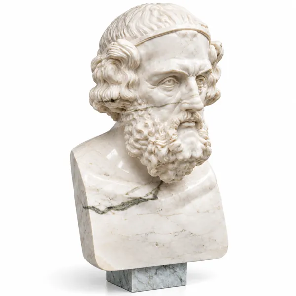 Classical Bearded Man Marble Effect Bust 3D Model