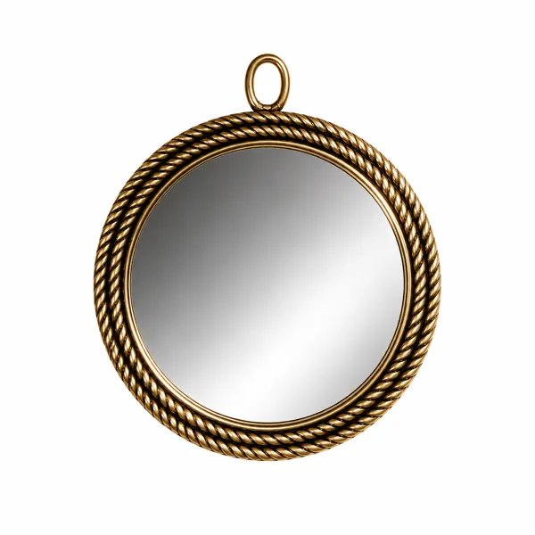 Antique Gold Rope Frame Round Wall Mirror