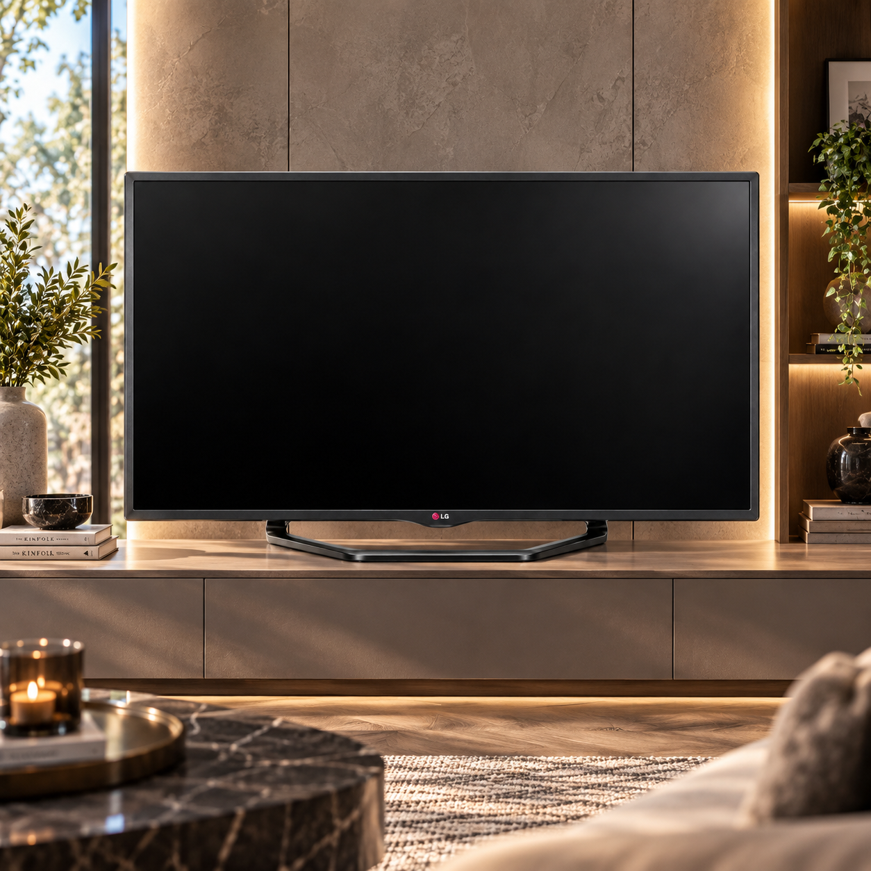 Open Frame Stand Black TV 3D Model 2