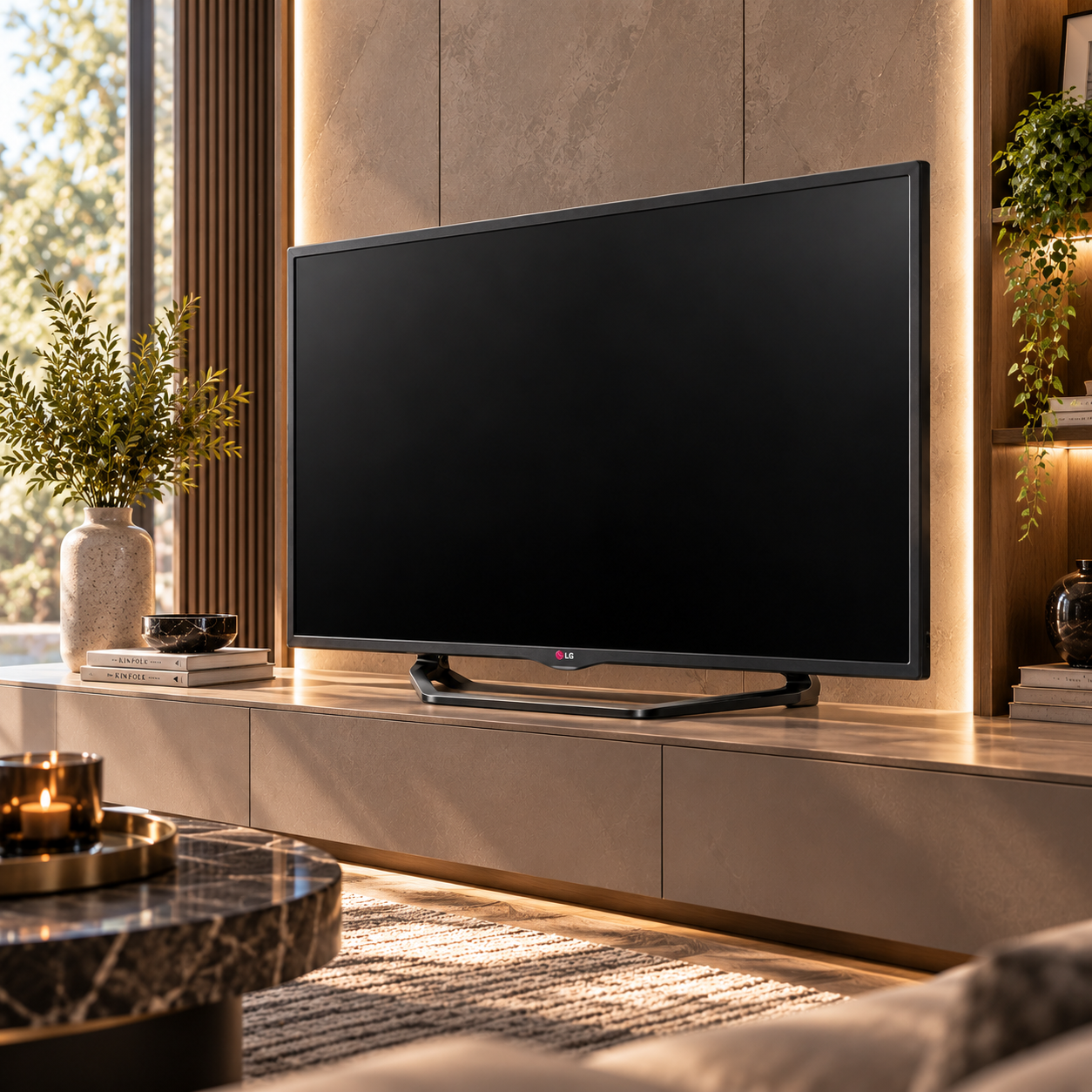 Open Frame Stand Black TV 3D Model 4