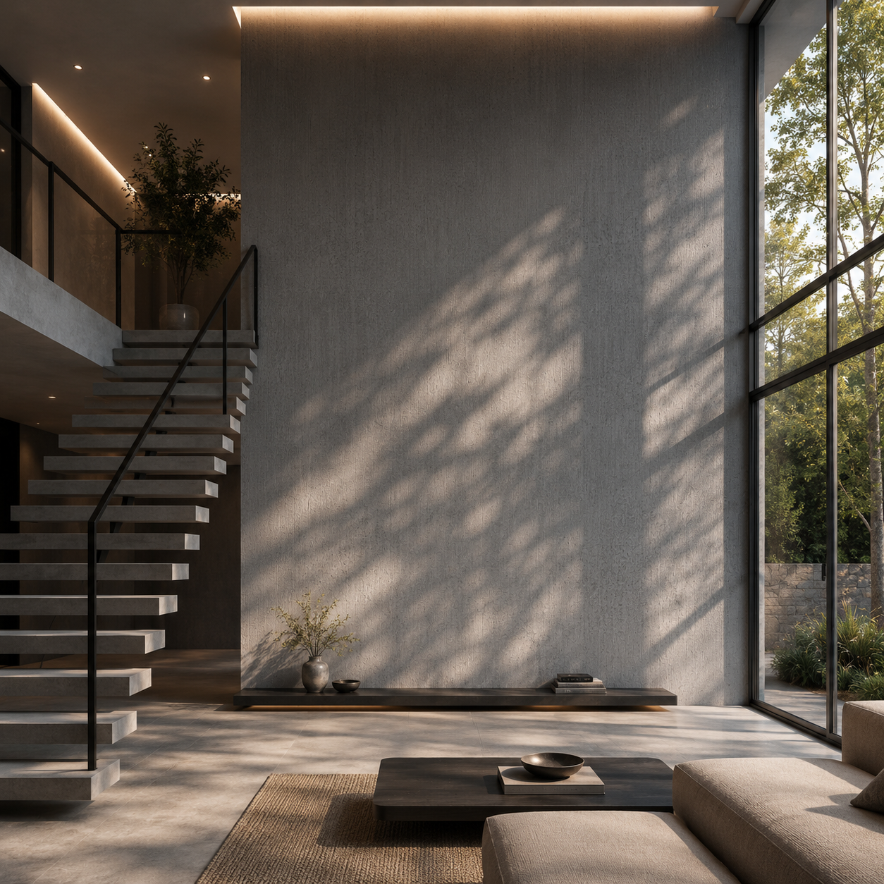Dark Charcoal Vertical Grain Concrete Texture 2