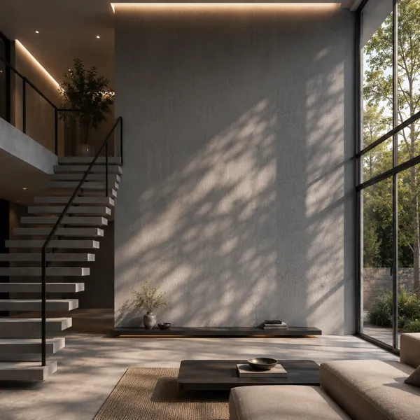 Dark Charcoal Vertical Grain Concrete Texture back