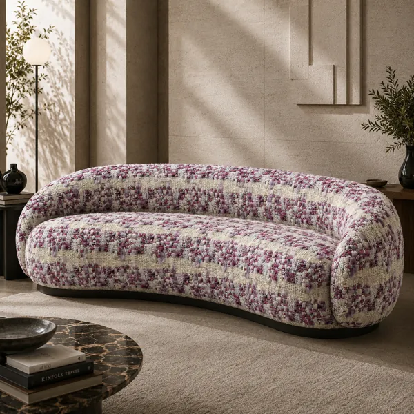 Pink & Ivory Basket Weave Fabric Texture back