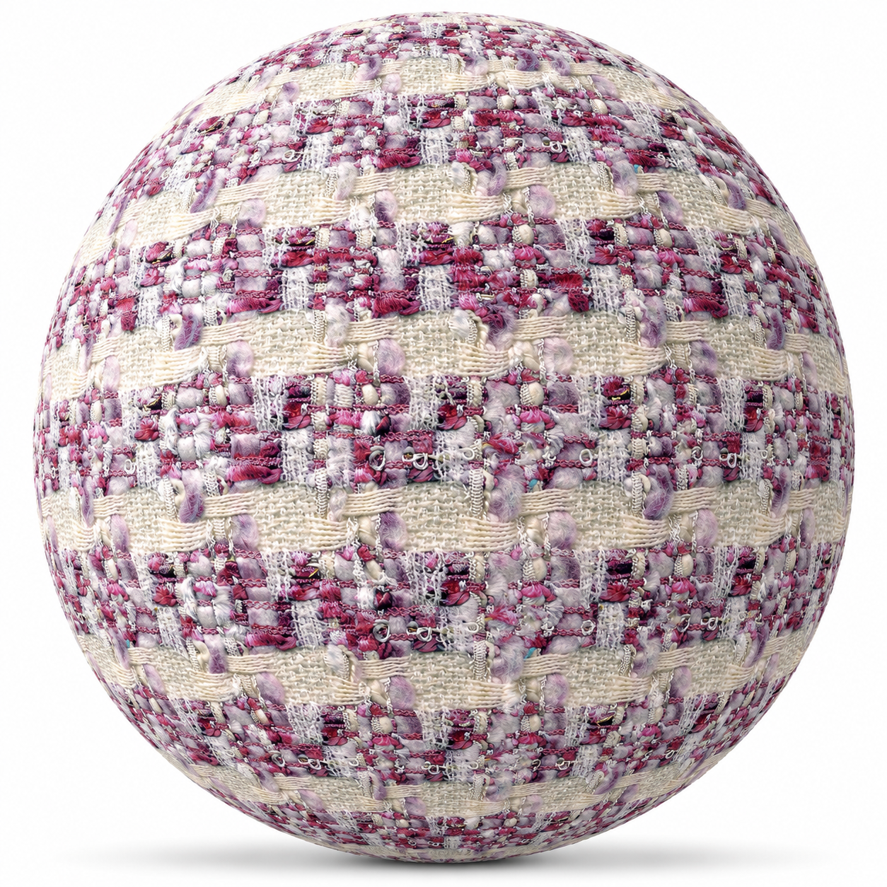 Pink & Ivory Basket Weave Fabric Texture