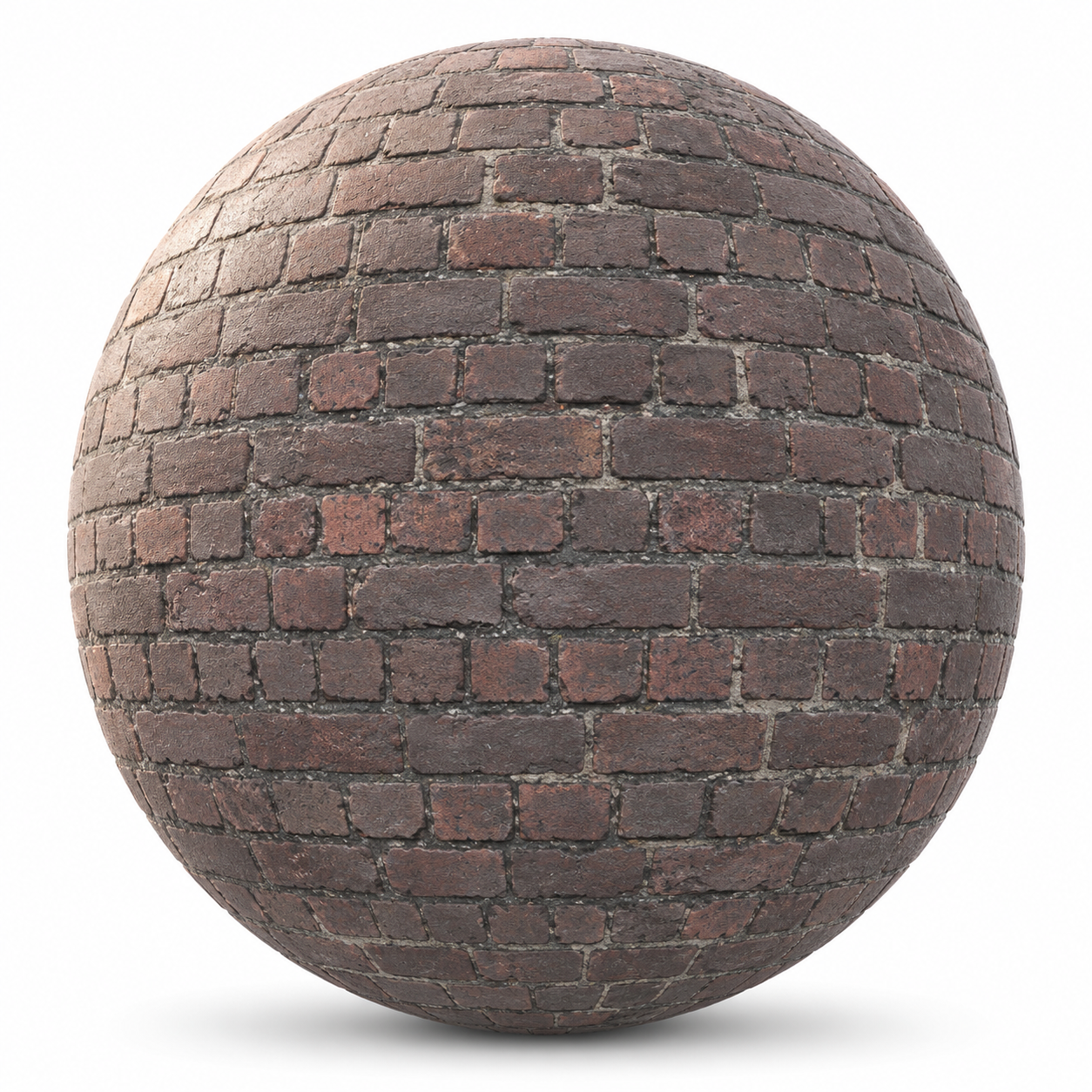 Weathered Dark Red Brick Stone Texture – Gray Mortar Texture 1