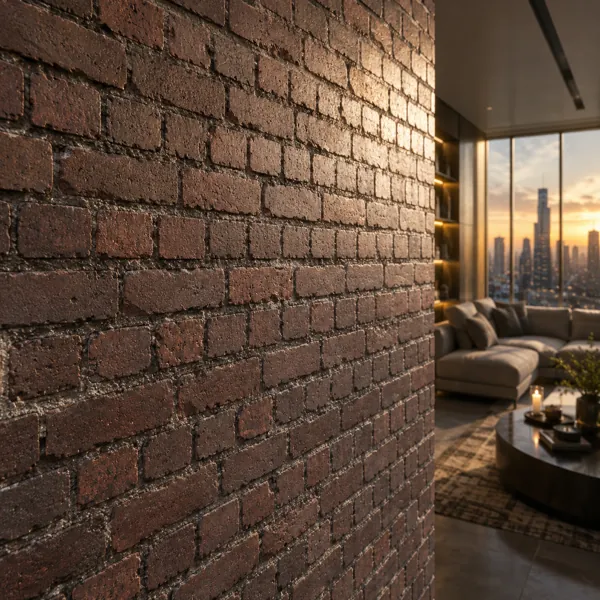 Weathered Dark Red Brick Stone Texture – Gray Mortar Texture back