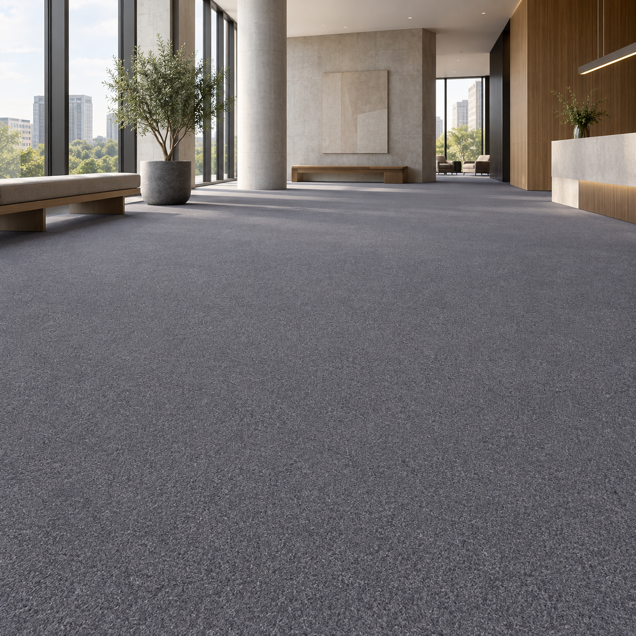 Cool Graphite Grey Fine Pile Carpet Texture 2