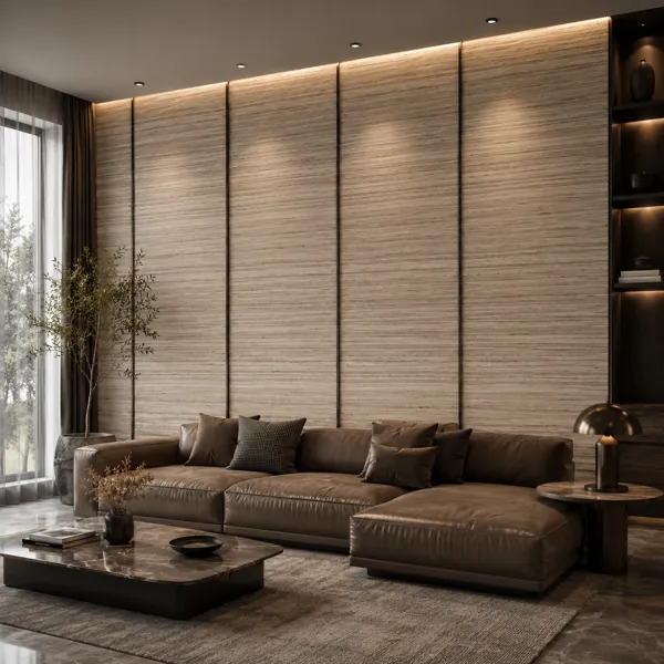 Beige Horizontal Layered Grain Wood Texture back