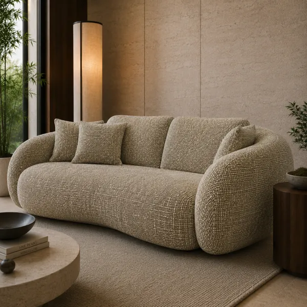 Warm Beige Woven Fabric Texture – Ivory Flecked Weave back
