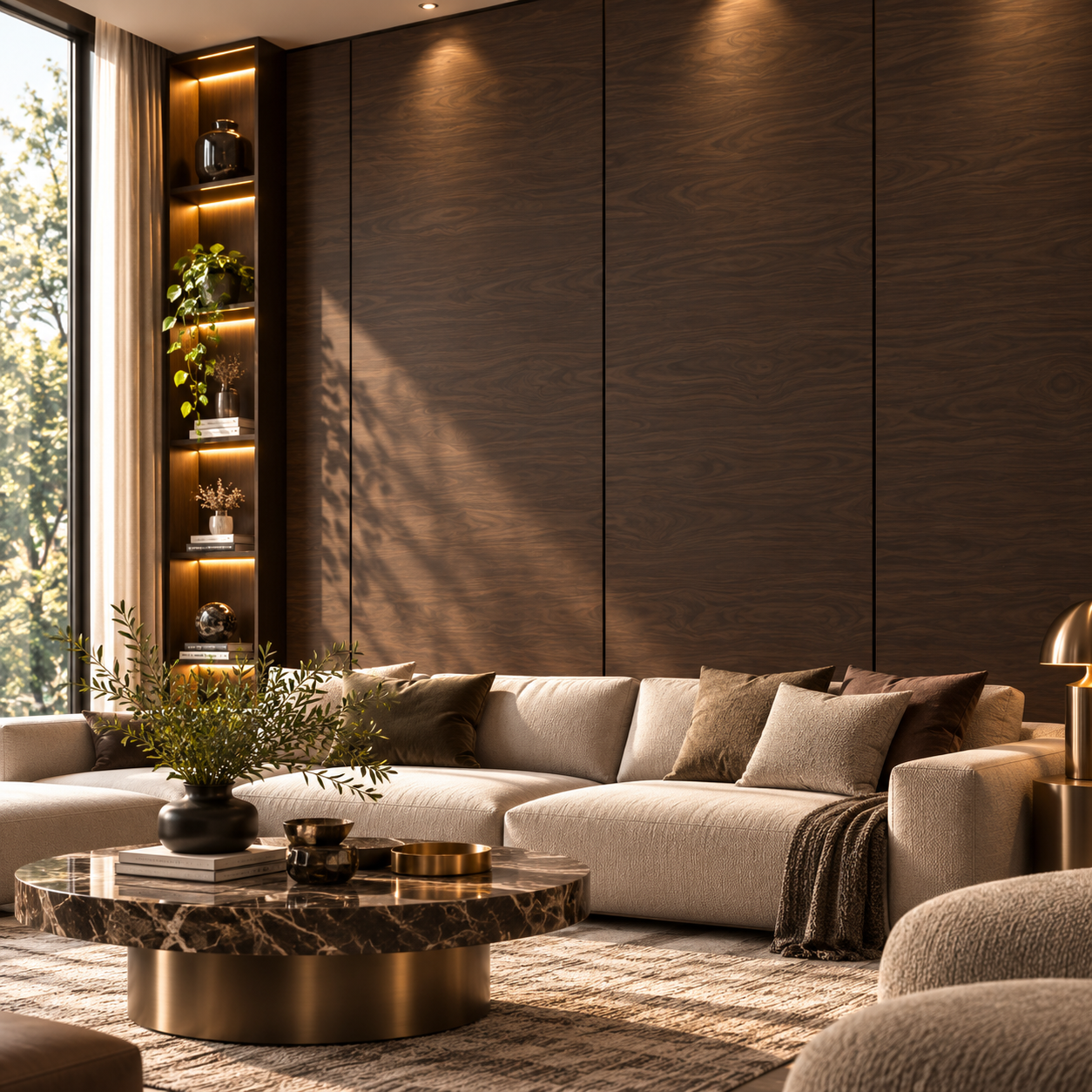 Deep Espresso Brown Horizontal Swirl Grain Wood Texture 2