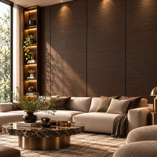 Deep Espresso Brown Horizontal Swirl Grain Wood Texture back