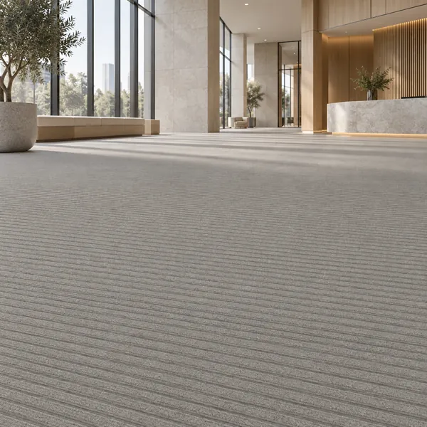 Light Greige Horizontal Ribbed Carpet Texture back