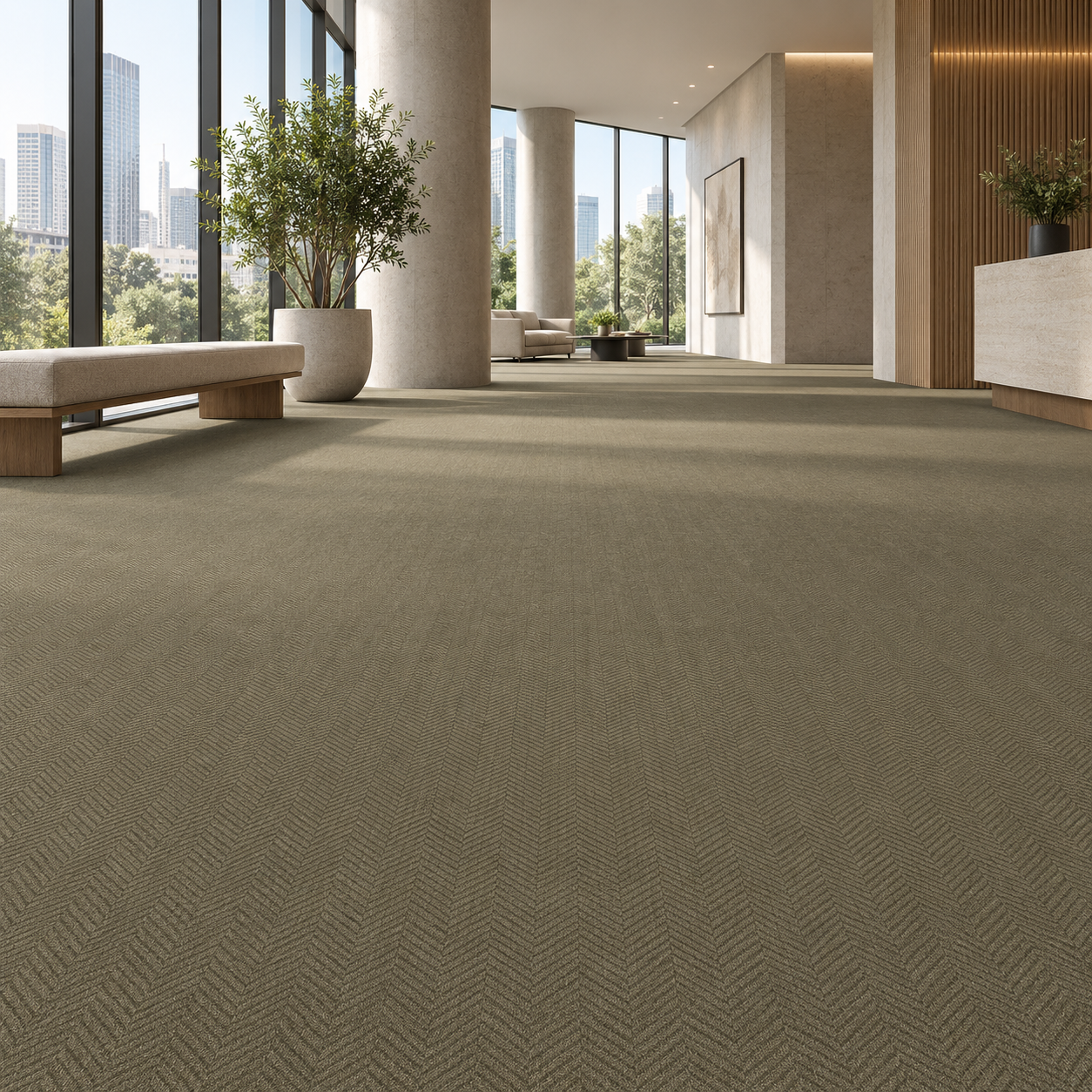 Muted Olive Herringbone Woven Carpet Texture 2
