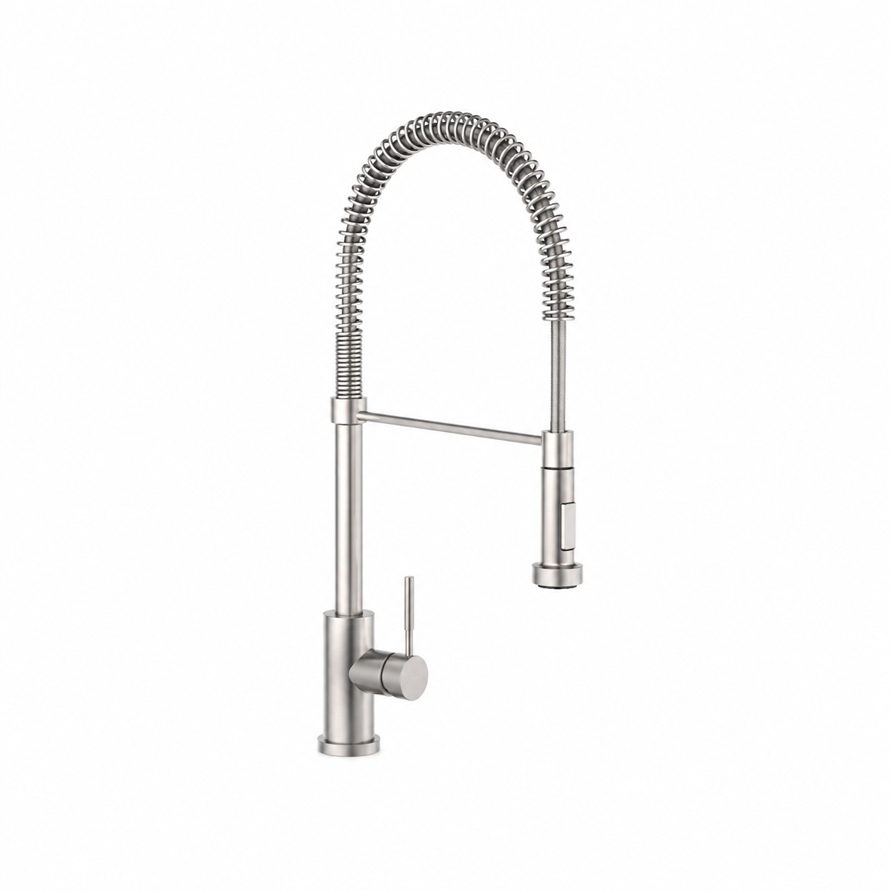Brushed Stainless Spring Kitchen Faucet 3D Model 1