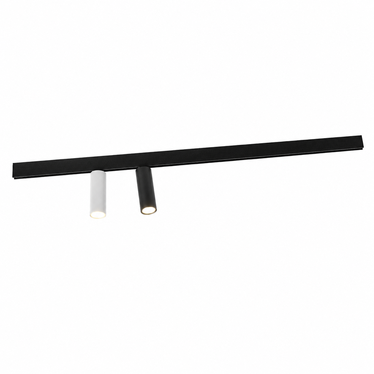 Black Linear Track Spot Light – White & Black Twin Heads 3D Model 1