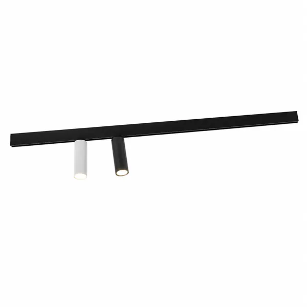 Black Linear Track Spot Light – White & Black Twin Heads 3D Model