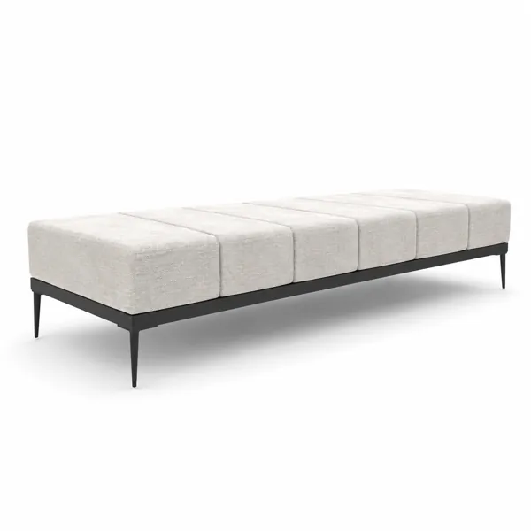 Ivory Channel Bench – Black Metal Frame 3D Model