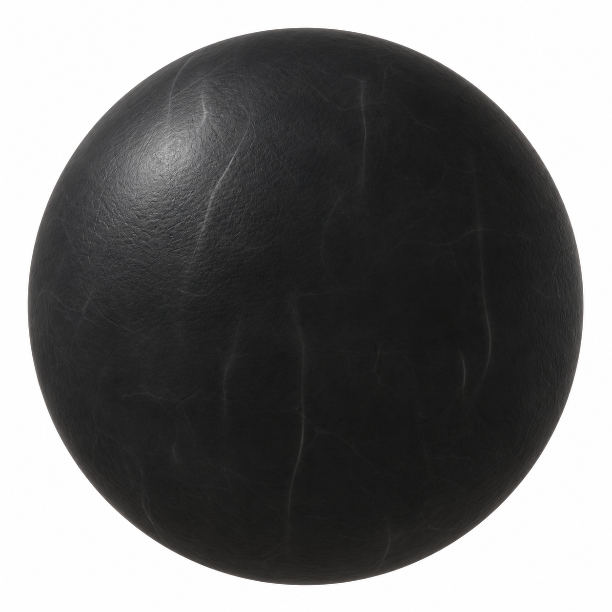 Deep Black Sleek Creased Leather Texture