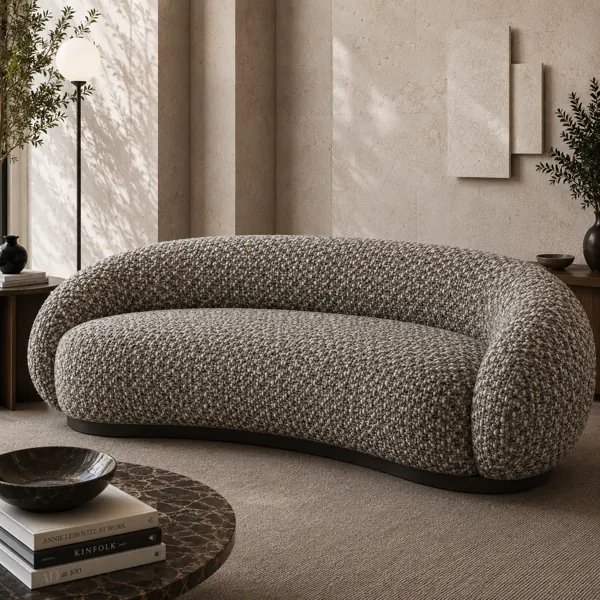 Beige & Charcoal Basket Weave Woven Fabric Texture back