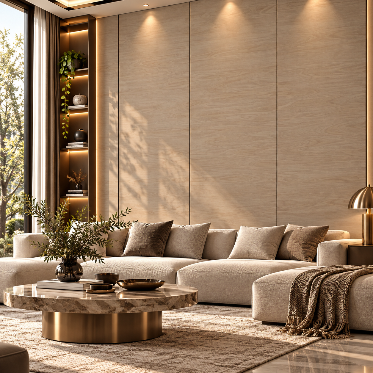 Pale Taupe Beige Flowing Grain Wood Texture 2
