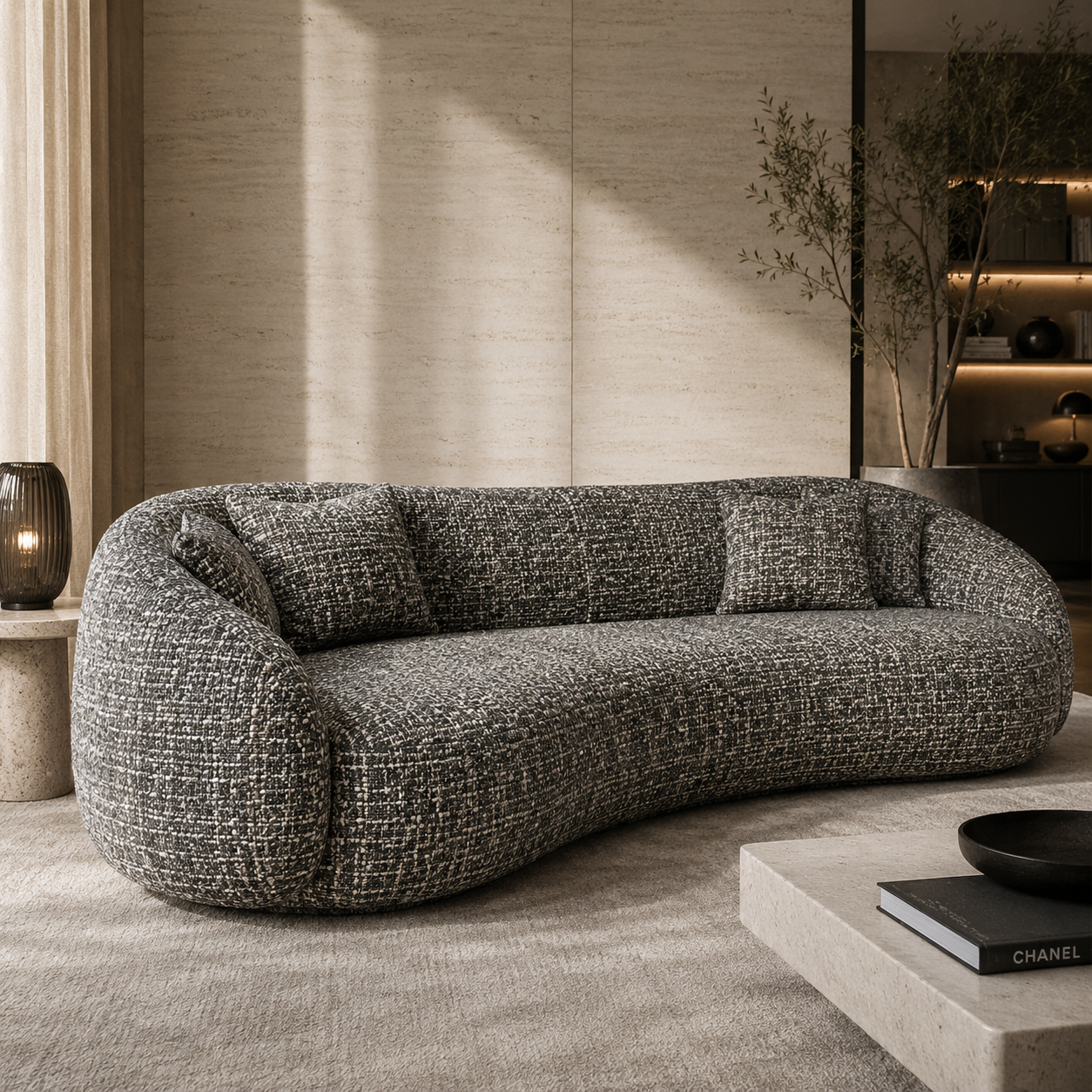 Charcoal Fabric Texture – Speckled Chunky Weave 2