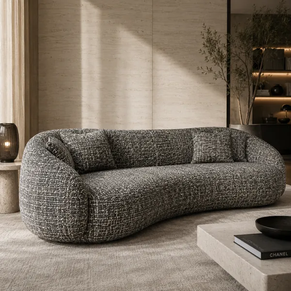 Charcoal Fabric Texture – Speckled Chunky Weave back
