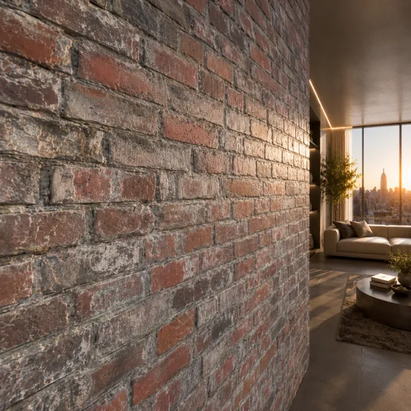 Weathered Red Stone Brick Texture – Gray Mortar & White Patina Texture back