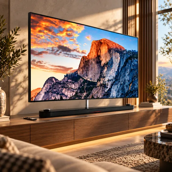 Dual Ultra Wide TV with Soundbar Stand 3D Model back