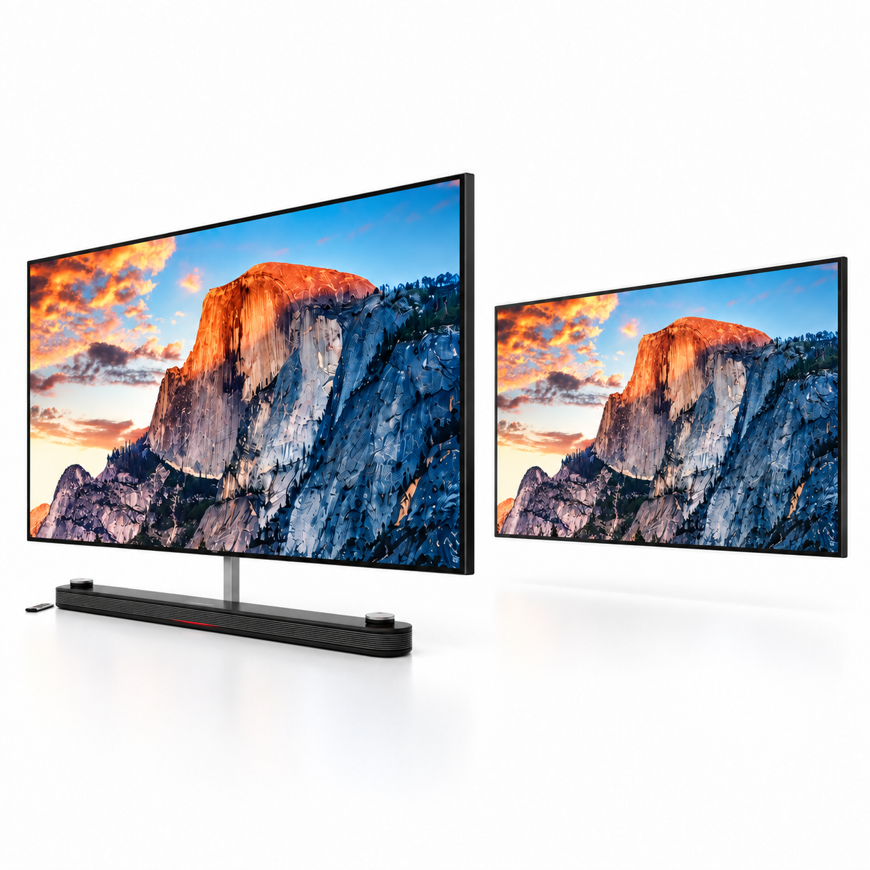 Dual Ultra Wide TV with Soundbar Stand 3D Model 4